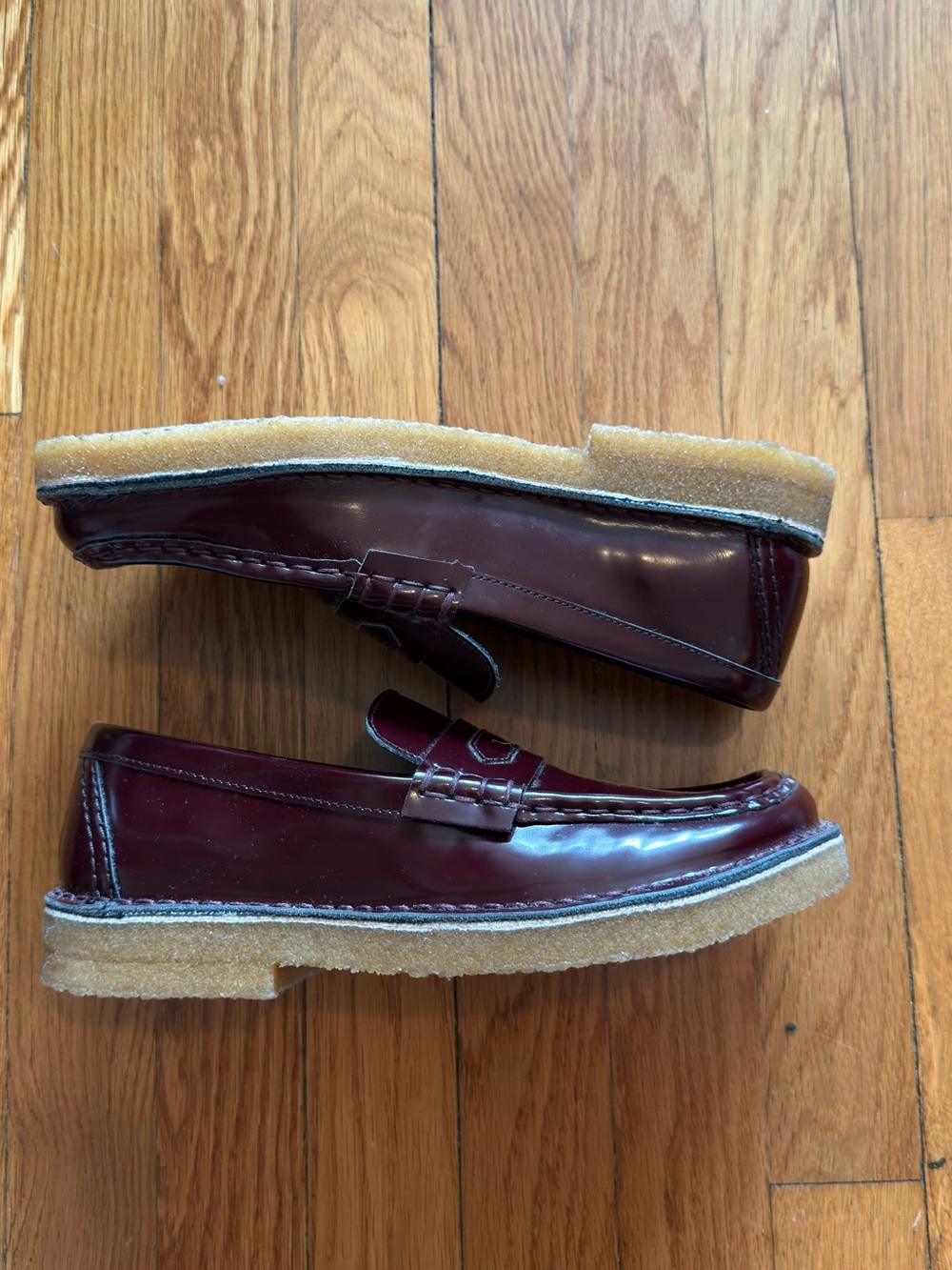 Clark’s Women’s Penny Loafers in Burgundy with Crepe Sole